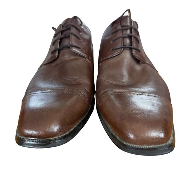 Joseph Abboud Mens Brown Oxford Leather Dress Shoes Cap Toe Lace Up Career 12 D main image 13